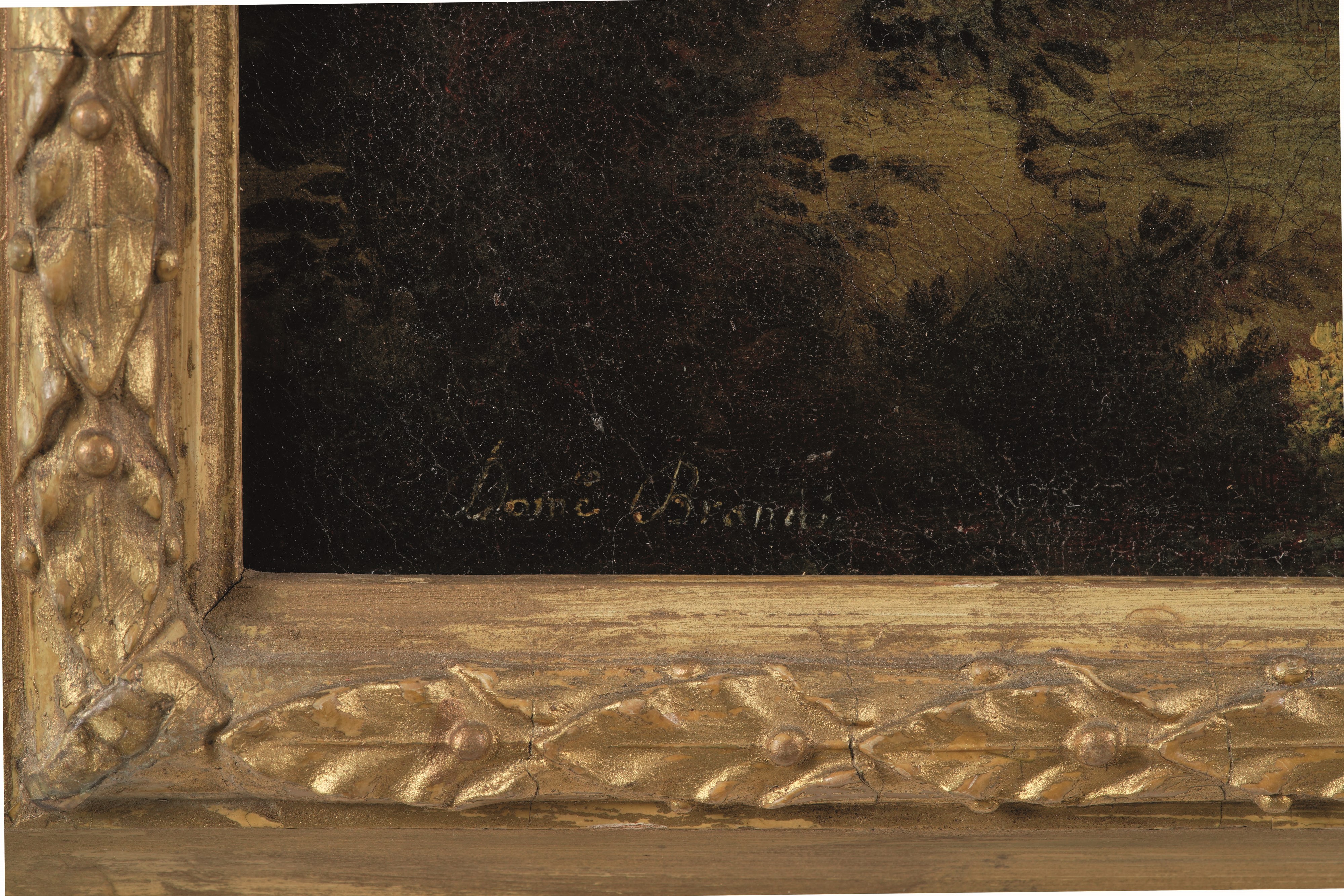 Domenico Brandi - Paesaggio con pastore e armenti, olio su tela