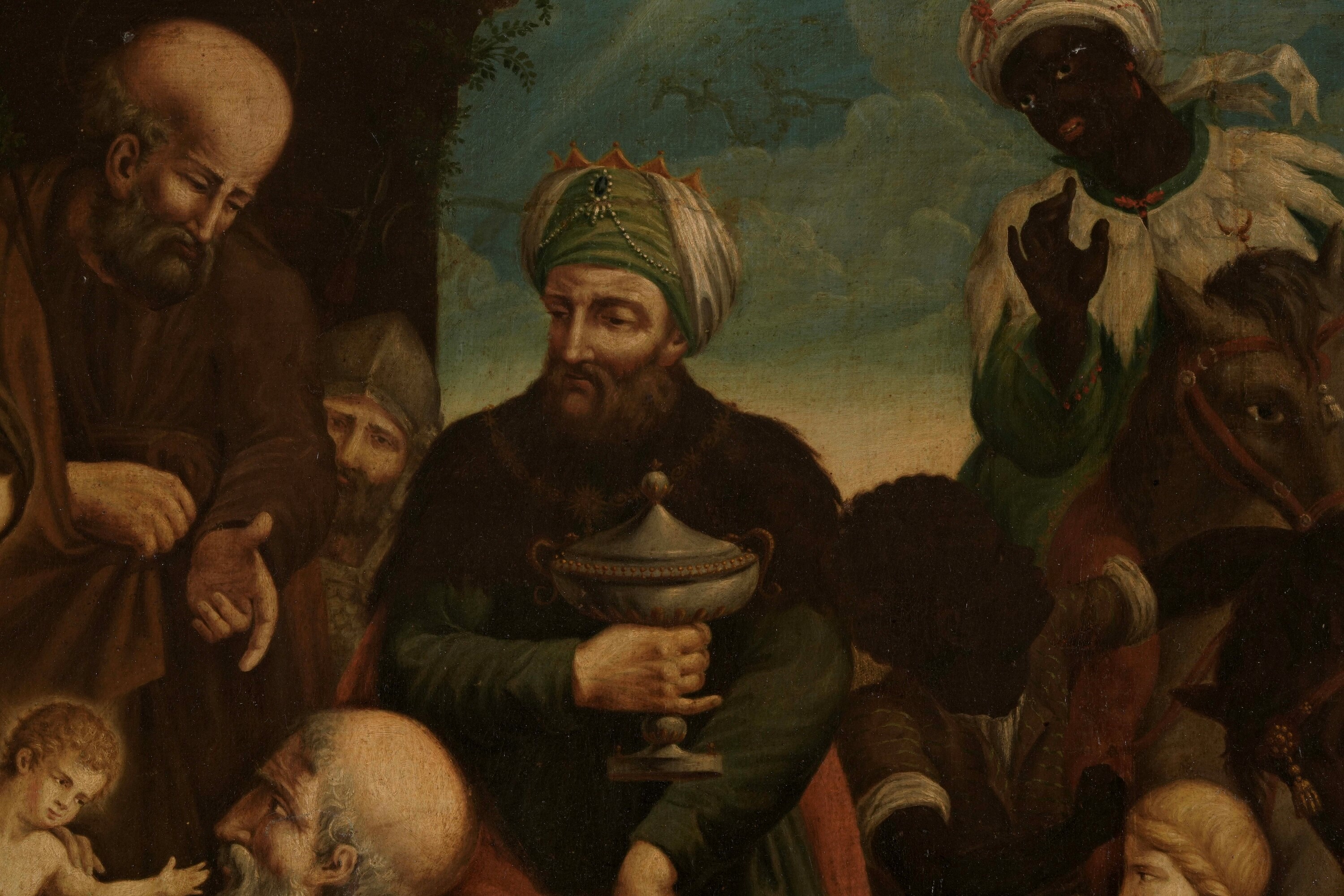 Scuola del XVIII secolo, Adorazione dei Magi, olio su tela
