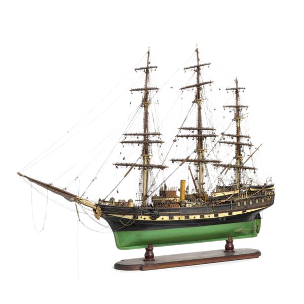 Modello di fregata a tre alberi. XX secolo