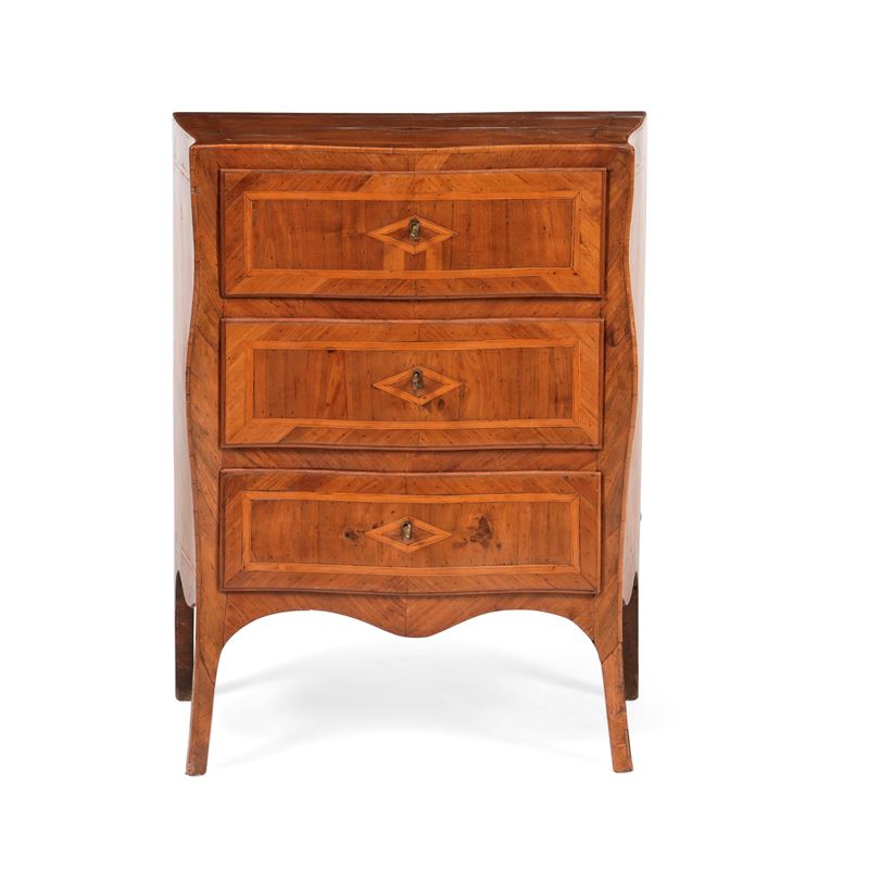 Comodino lastronato e filettato. Napoli, XVIII secolo  - Asta Dimore Italiane - Cambi Casa d'Aste