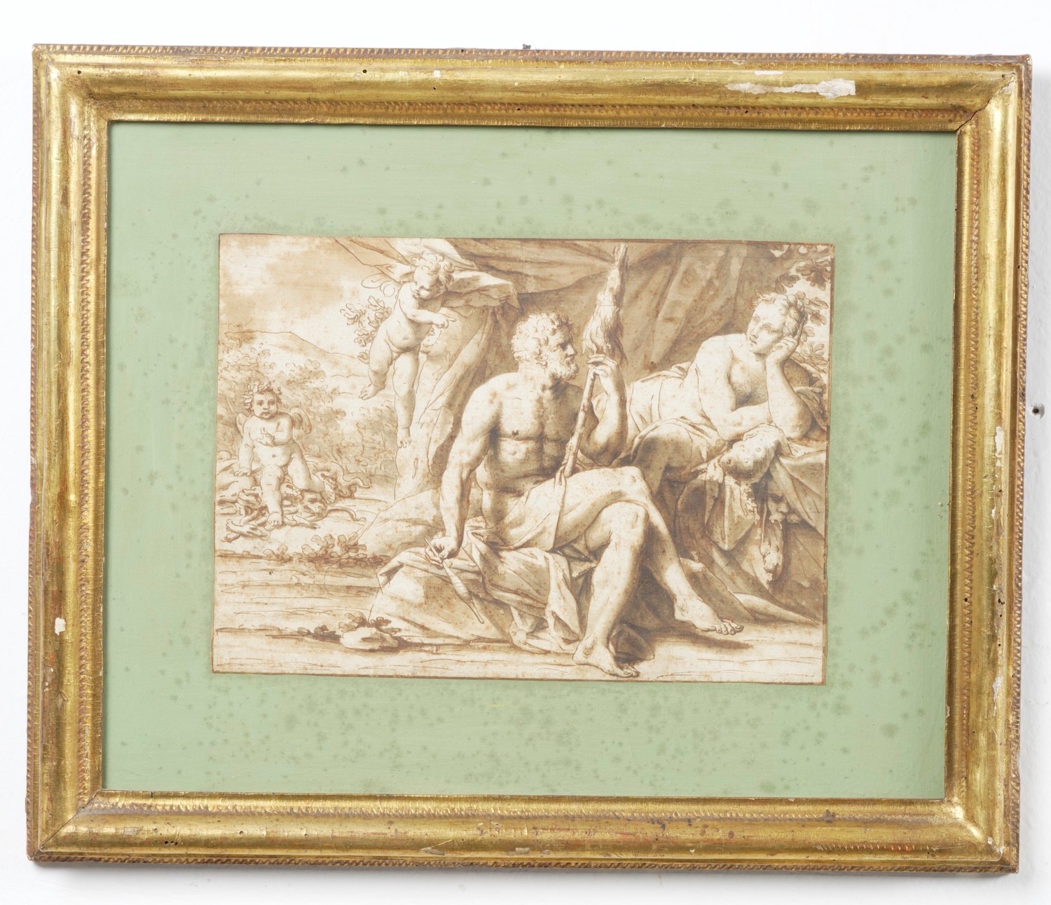 Scuola del XVII-XVIII secolo, Studio di Crocifissione ed Ercole e Onfale