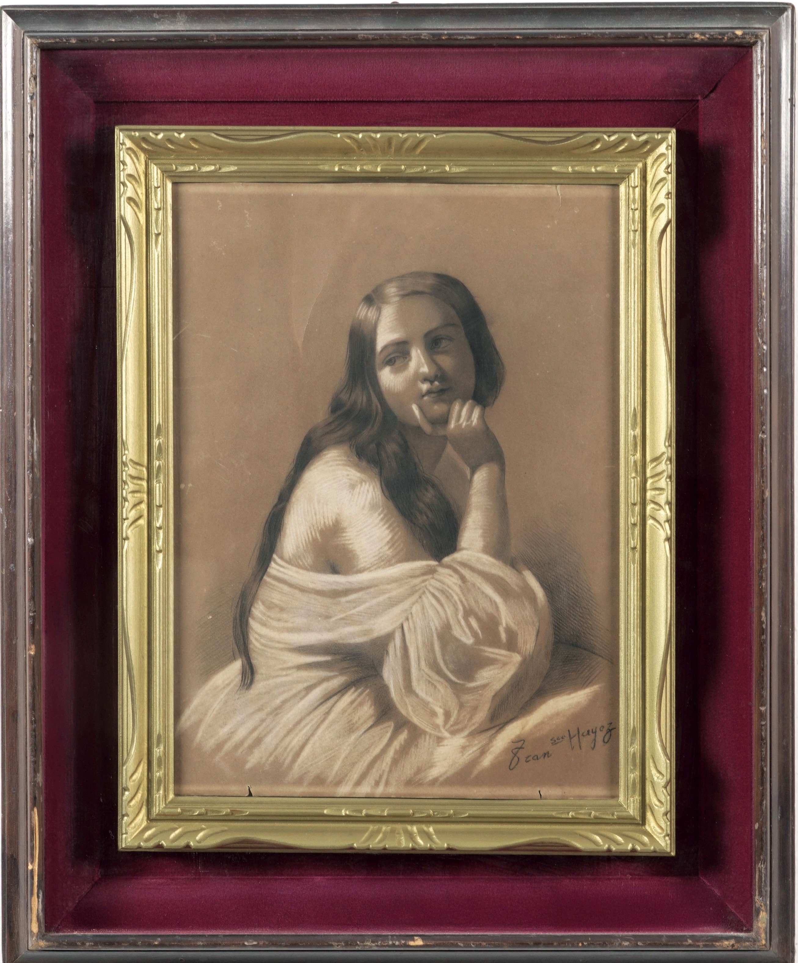 Scuola del XIX secolo, Giovane pensosa