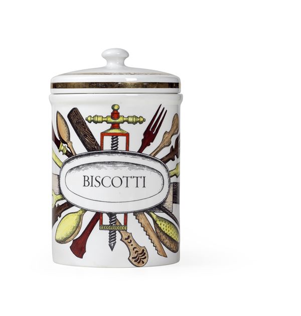 Vaso per biscotti Milano, Piero Fornasetti, 1950 circa 