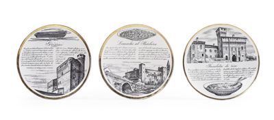 Tre Piatti “specialità Torinesi” Milano, Piero Fornasetti (1913-1988), 1970 Circa