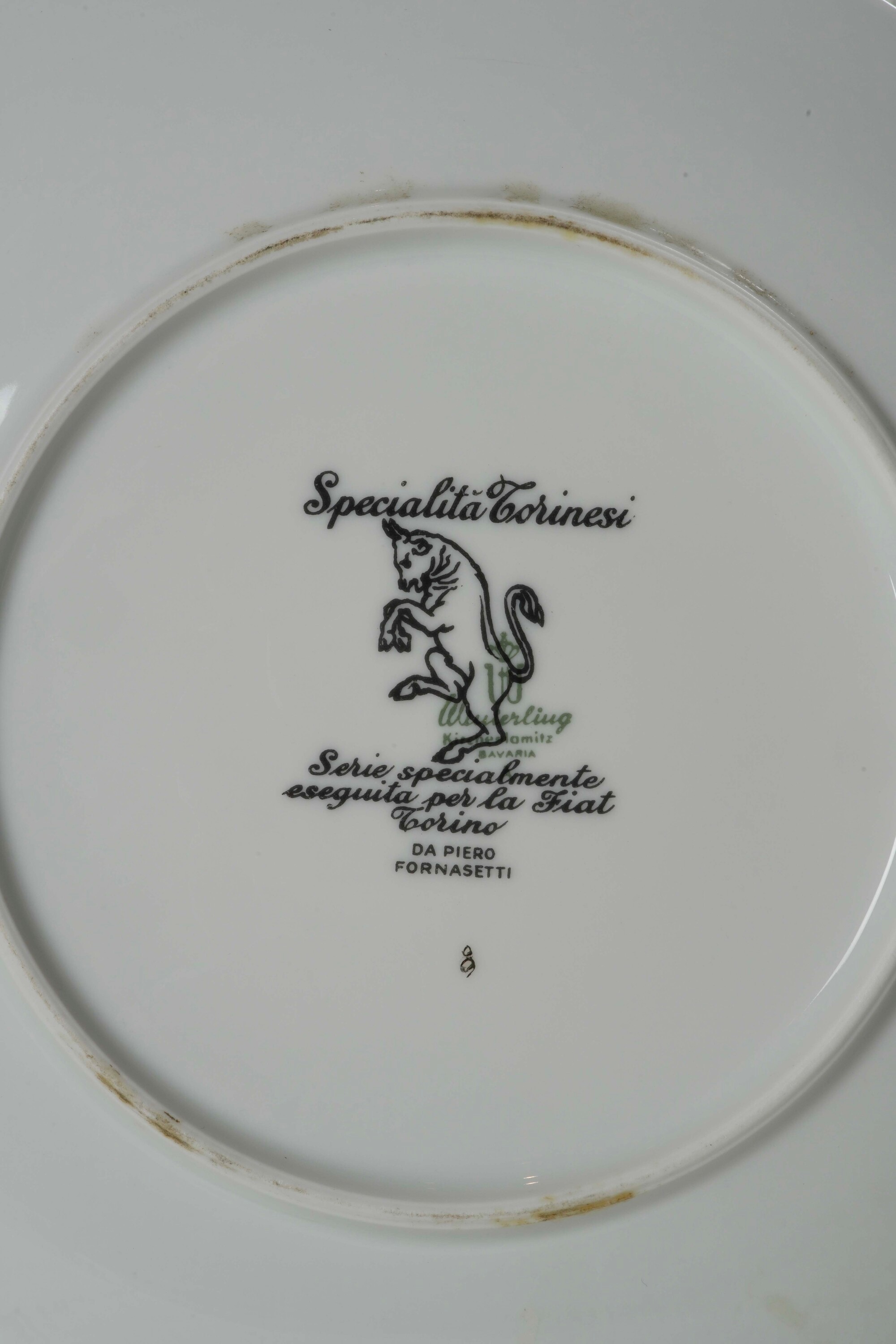 Tre Piatti “specialità Torinesi” Milano, Piero Fornasetti (1913-1988), 1970 Circa