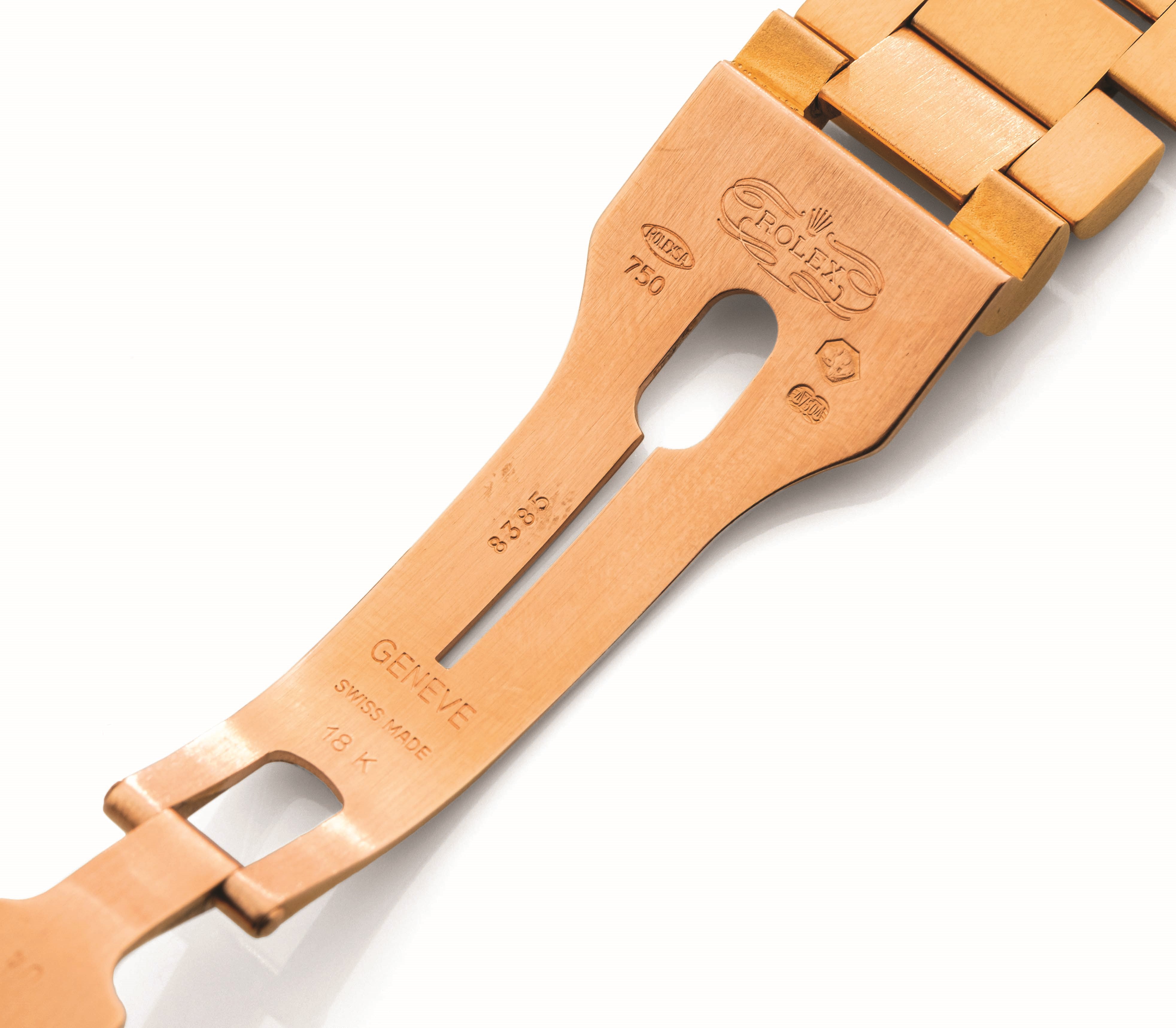 Rolex - Orologio Day-Date ref. 18238, oro giallo 18k, quadrante in Rubellite con indici in diaman...