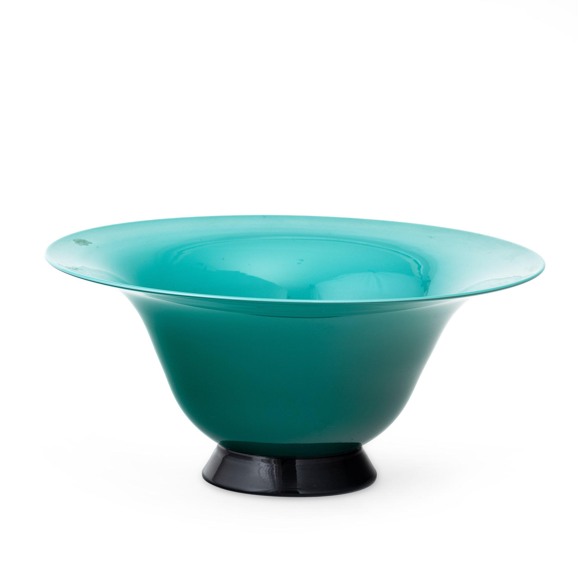 Venini, Vaso Murano 1997 in vetro soffiato opalino verde