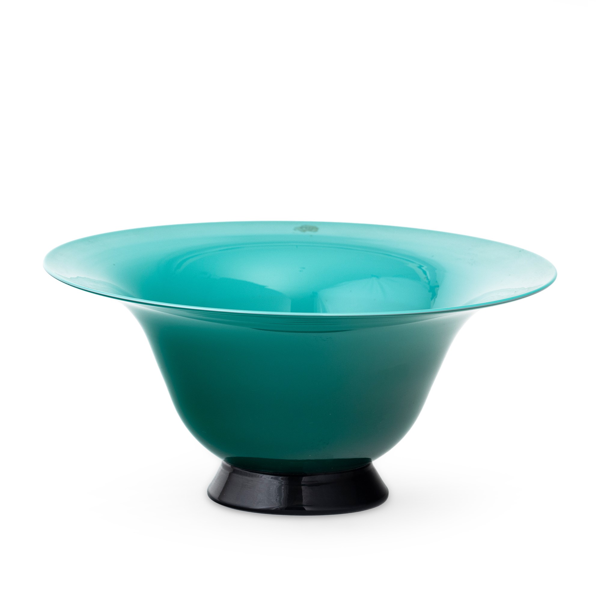 Venini, Vaso Murano 1997 in vetro soffiato opalino verde