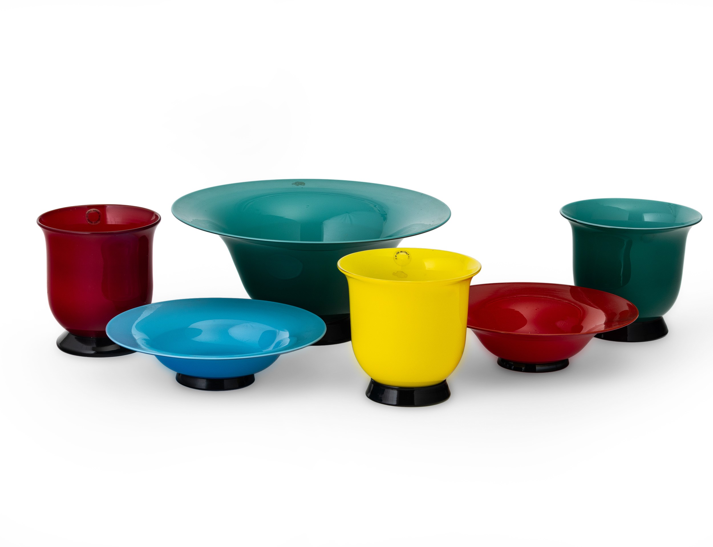 Venini, Vaso Murano 1997 in vetro soffiato opalino verde