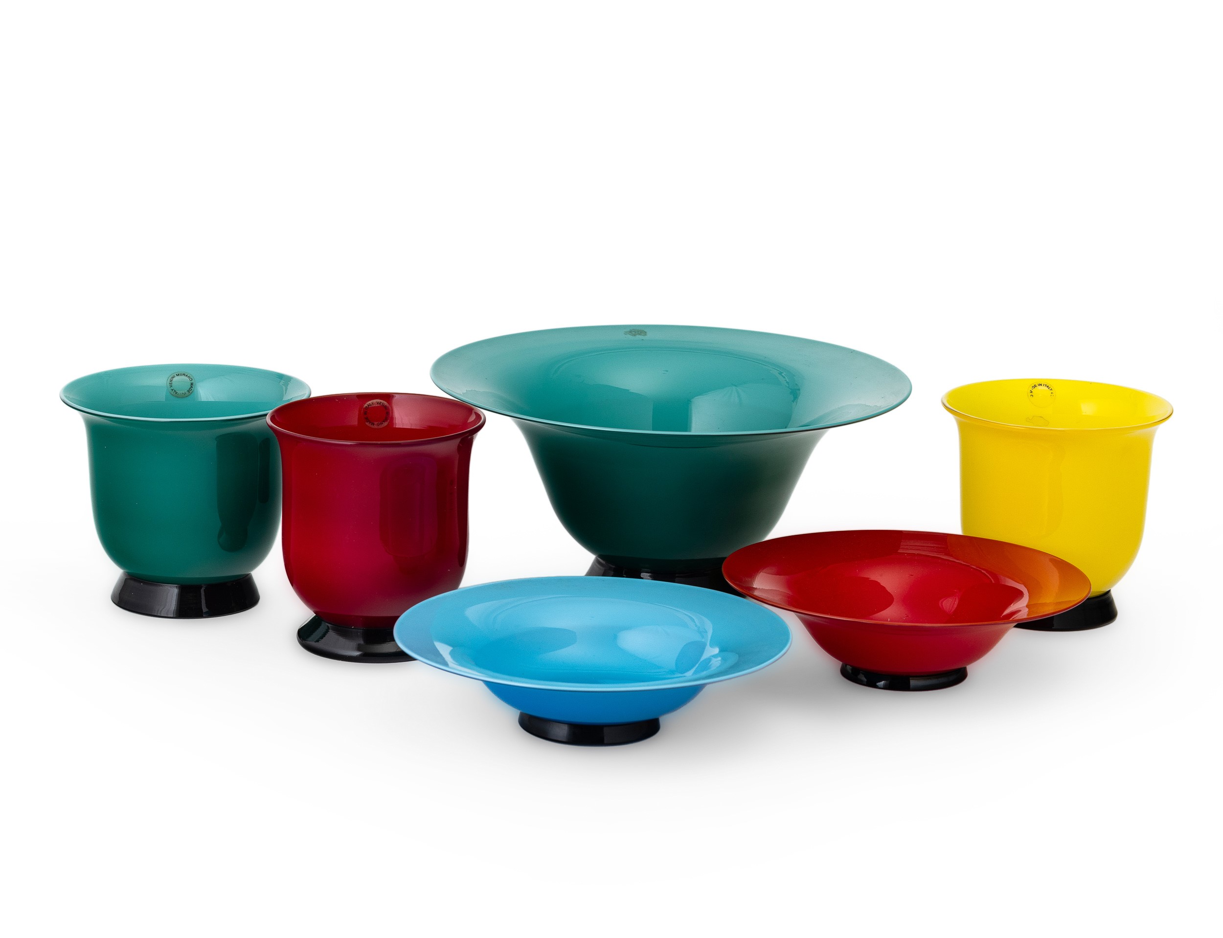 Venini, Vaso Murano 1997 in vetro soffiato opalino verde