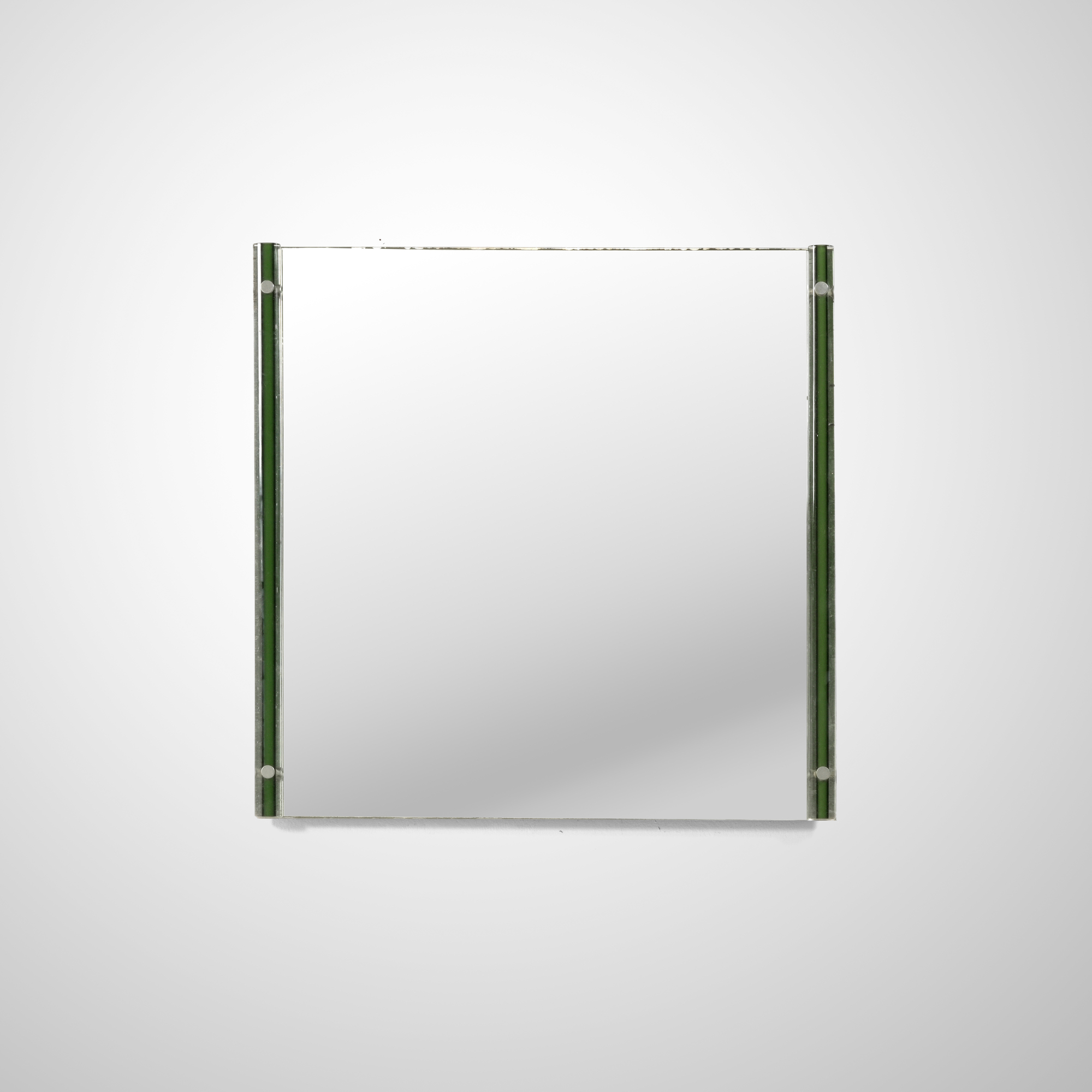 Venini - Set da bagno con specchiera in vetro e metallo cromato