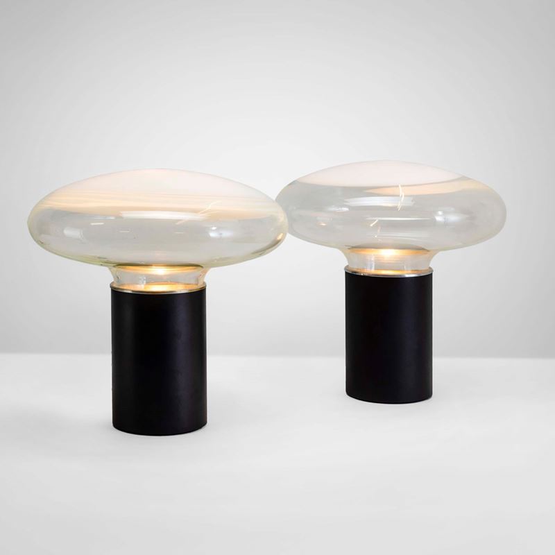 Roberto Pamio : Due lampade da tavolo mod. Gill  - Auction Design 200 - Cambi Casa d'Aste