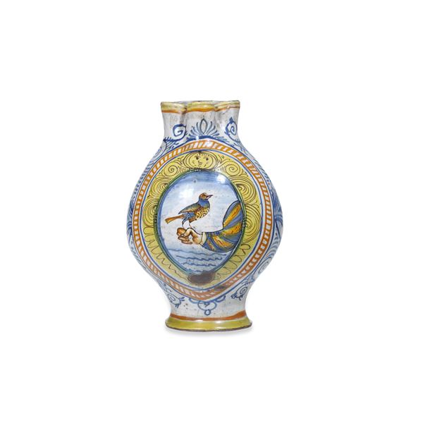 Grande boccale e albarello.  Italia centrale, XX secolo.