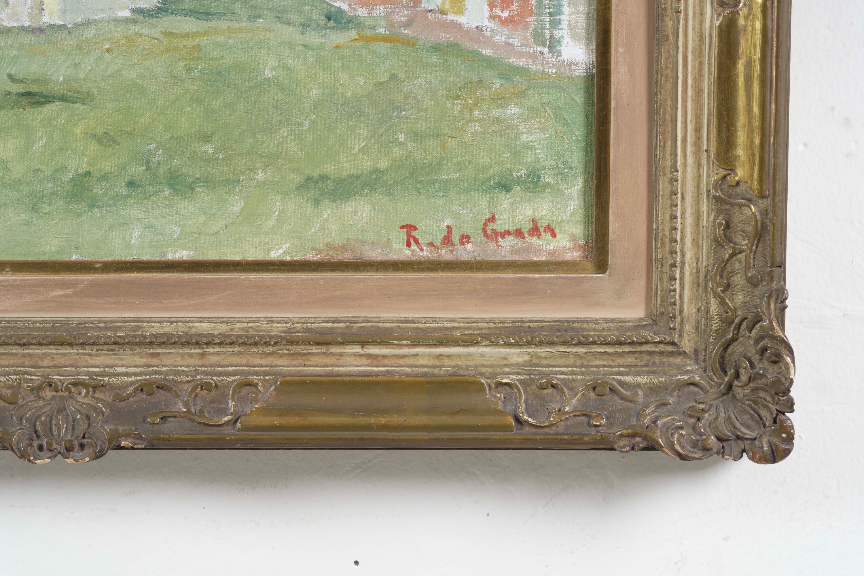 Raffaele De Grada - Veduta di cascinale, olio su tela