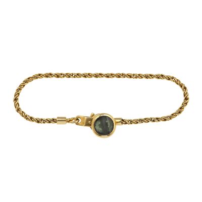 Pomellato, Bracciale in oro giallo 750 con prasiolite sfaccettata