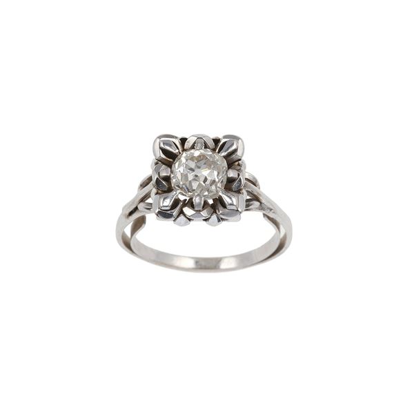 Anello con diamante di vecchio taglio di ct 0.80 circa