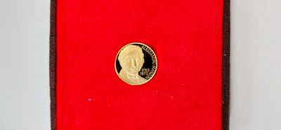REPUBBLICA ITALIANA, Medaglia in oro commemorativa del centenario della morte di Alessandro Manzo...