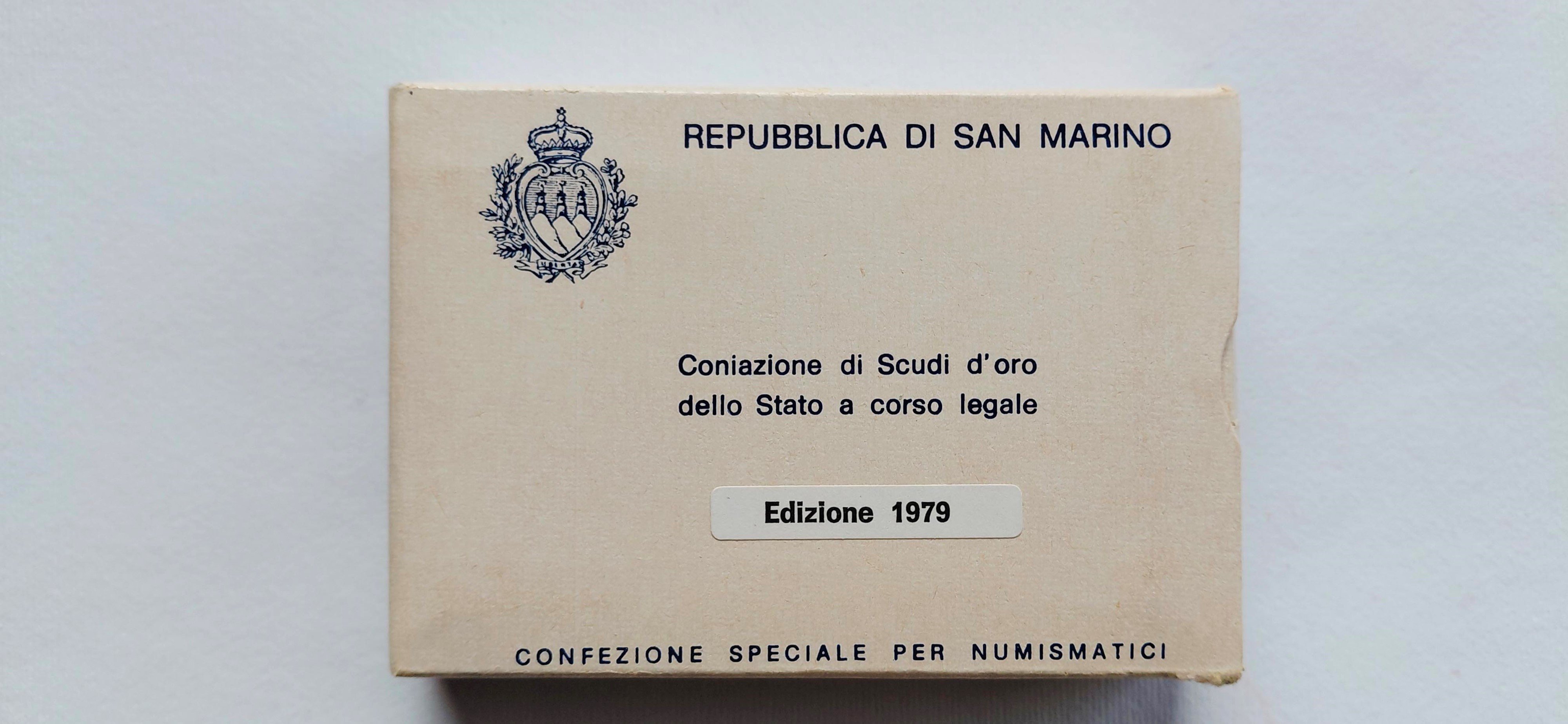 San Marino, Lotto di due monete (2 Scudi e Scudo 1979, oro 917)