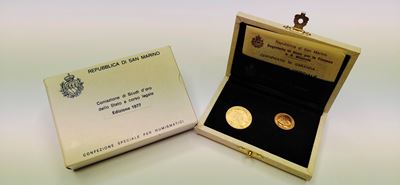 San Marino, Lotto di due monete commemorative in oro del 1977