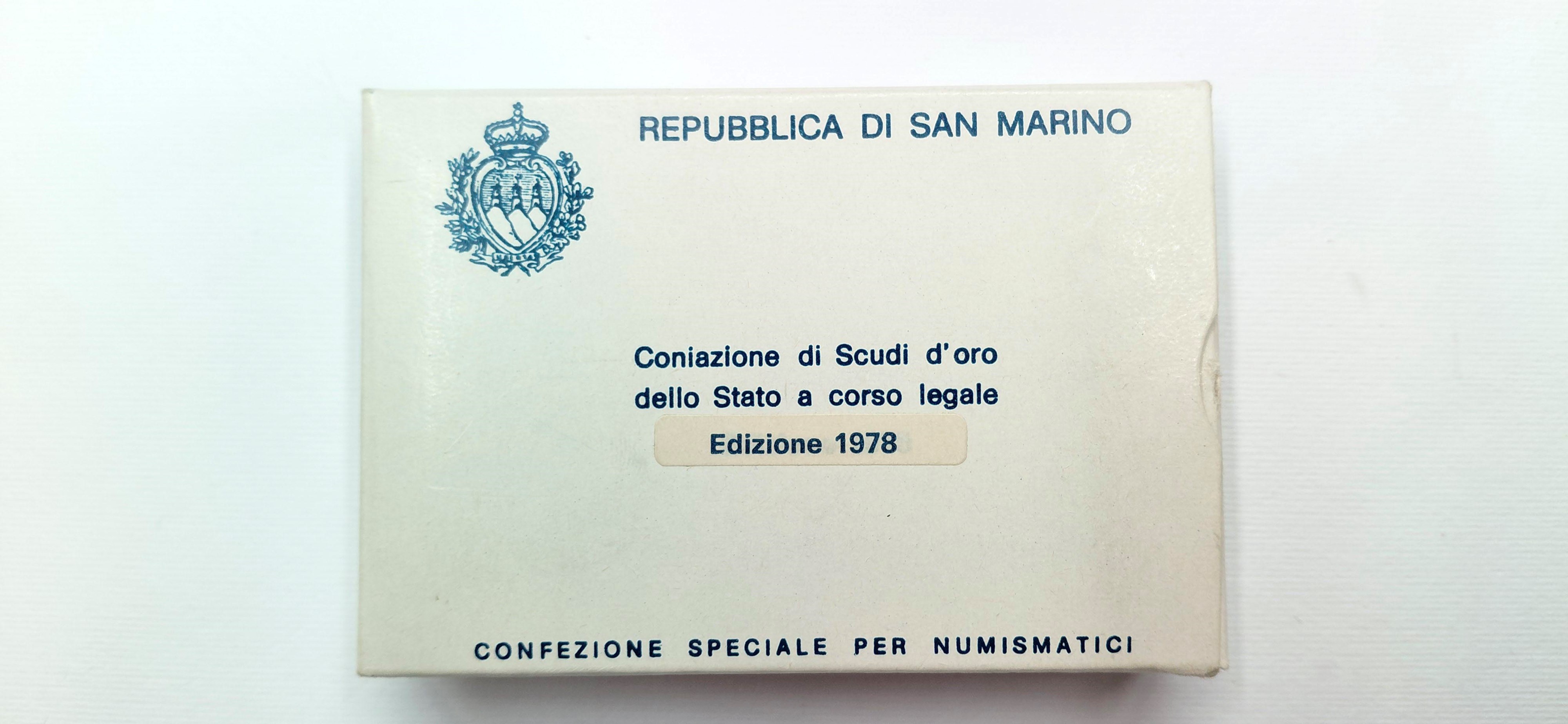 San Marino, Lotto di due monete, 2 Scudi e Scudo, oro 917, 1978