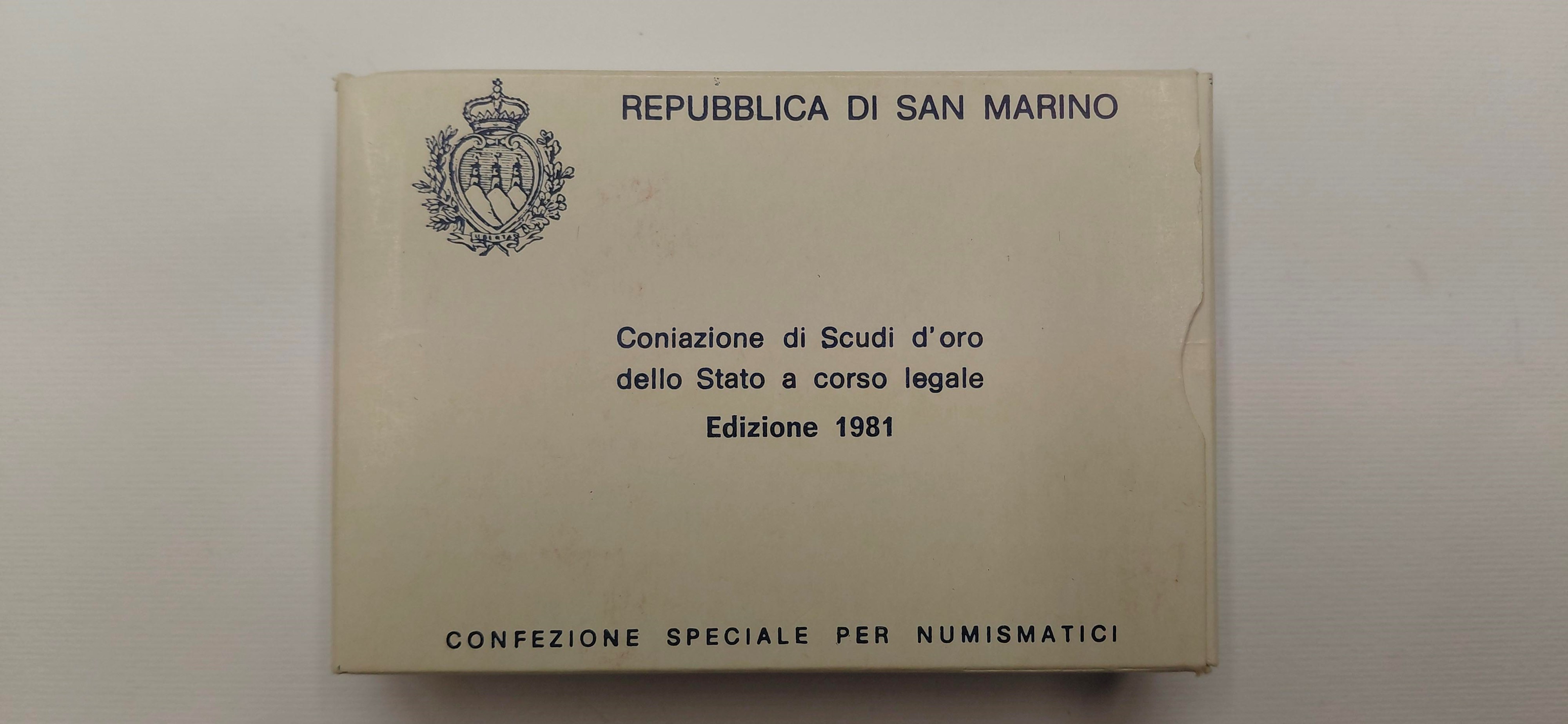 San Marino, Lotto di due monete: 2 Scudi e Scudo 1981, Oro 917