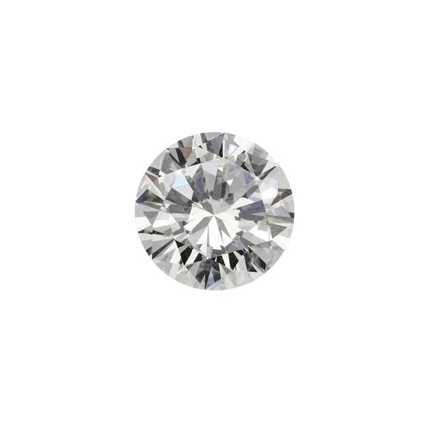 Diamante taglio brillante di ct 3.08, colore K, caratteristiche interne VVS1, fluorescenza UV nulla