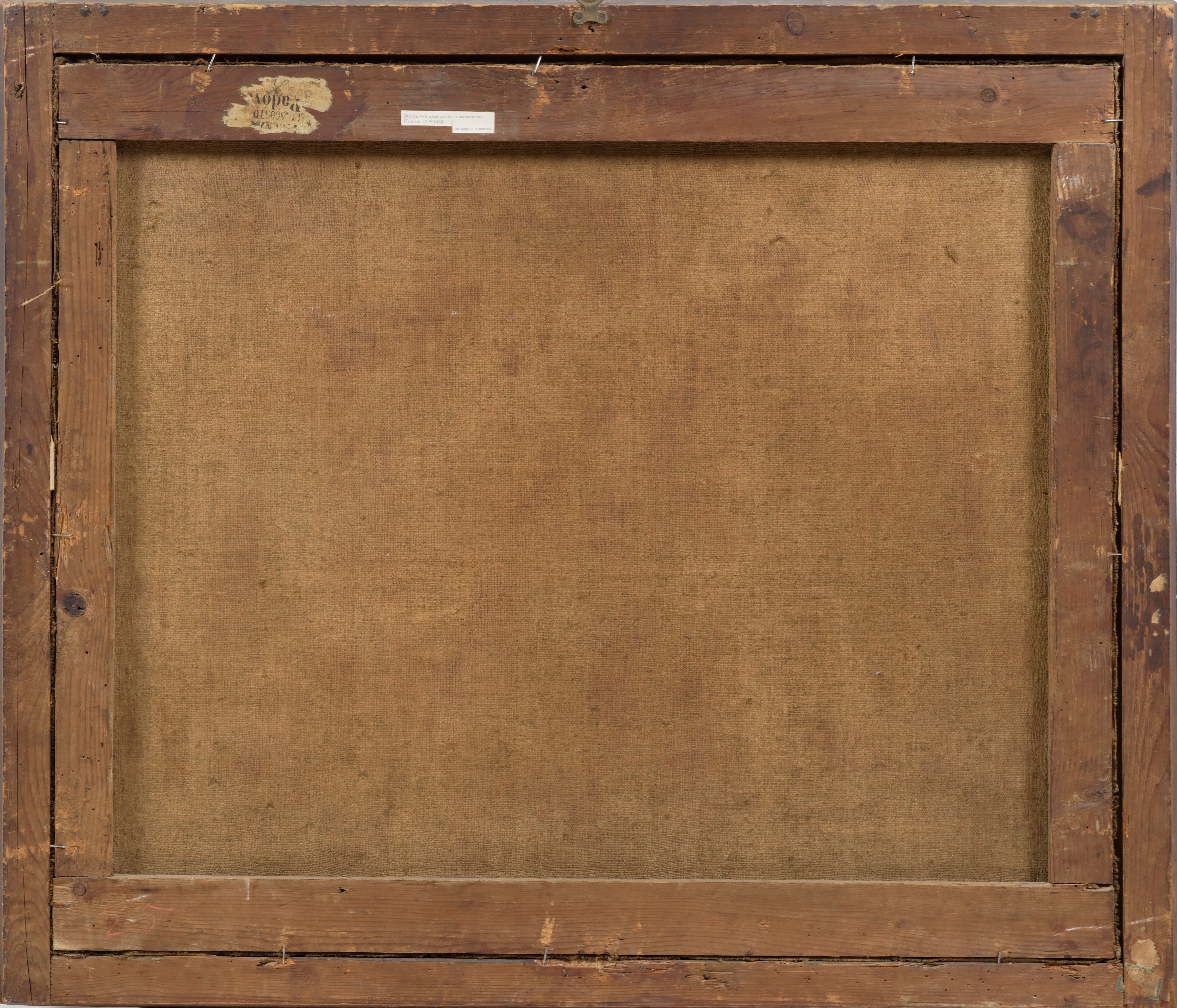Scuola del XVII-XVIII secolo, Paesaggio con mulino e contadini, olio su tela