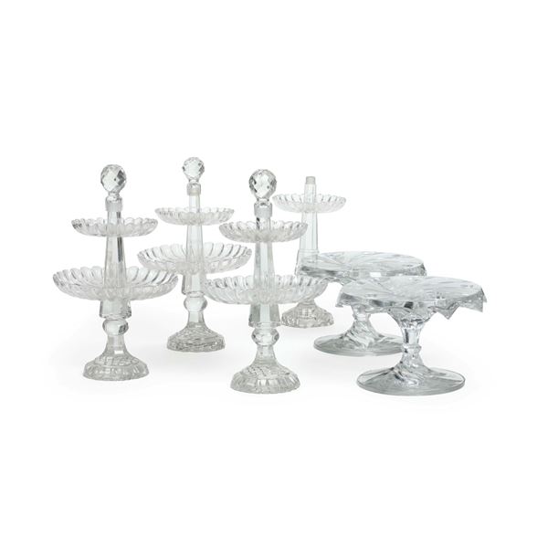 Lotto di sei alzatine, XIX e XX secolo.