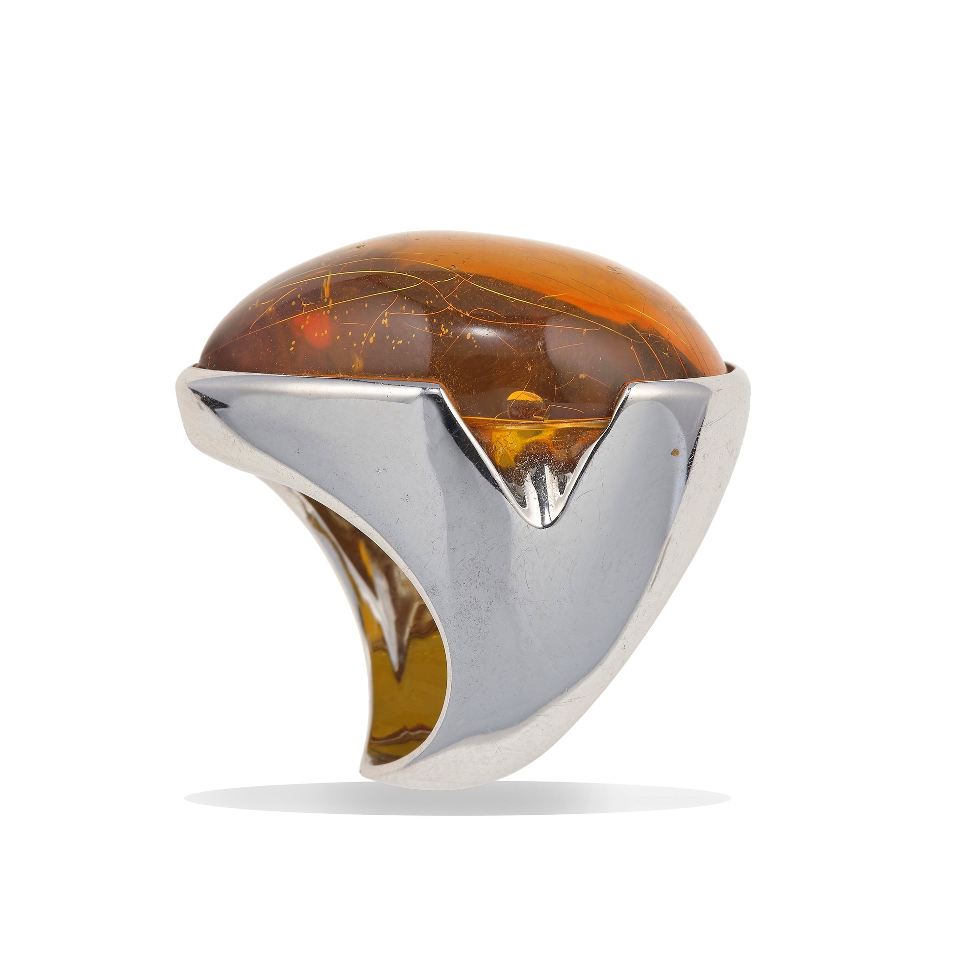 Anello in oro bianco con resina, m. italiana 12 / EU 52