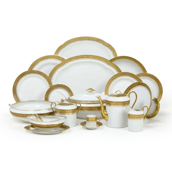 Servizio da tavola. Limoges, Manifattura Lanternier, XX secolo.