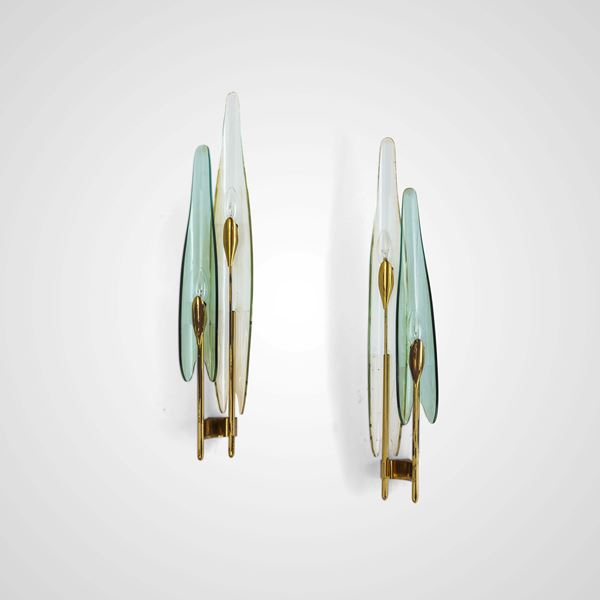 Max Ingrand - Due lampade a parete Dahlia mod. 1461