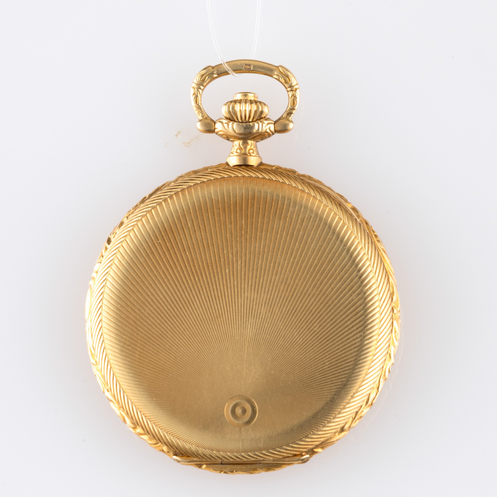 Vulcain - Savonette in oro giallo 18k con cassa decorata e quadrante argenté guilloché concentric...