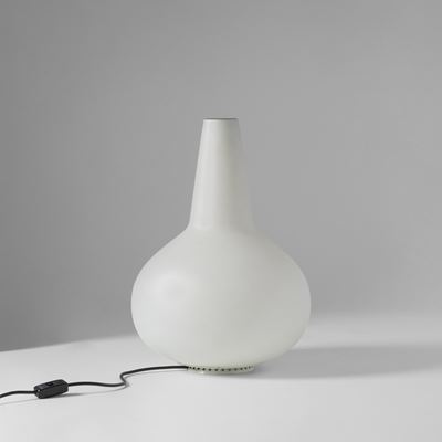 Vaso luminoso mod. 1837, metallo laccato e vetro satino