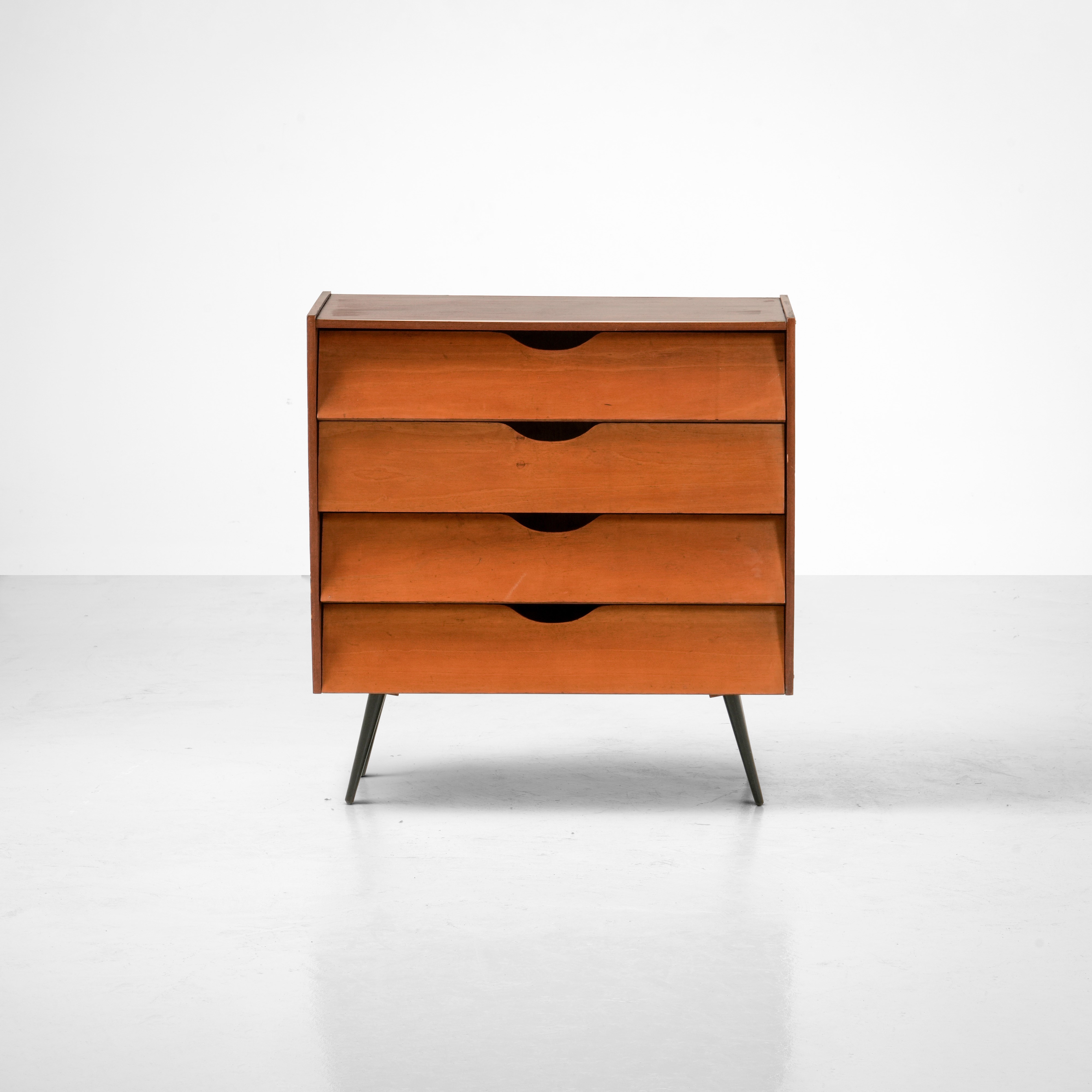 Fratelli Bertoli - Mobile contenitore scarpiera, legno e metallo, Italia, 1960 circa