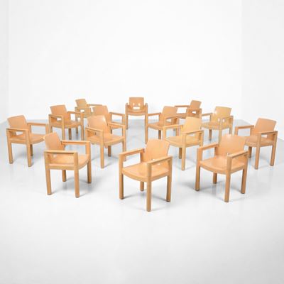 Quattordici poltrone in materiale plastico (produzione UPO, Finlandia, 1970 ca.)