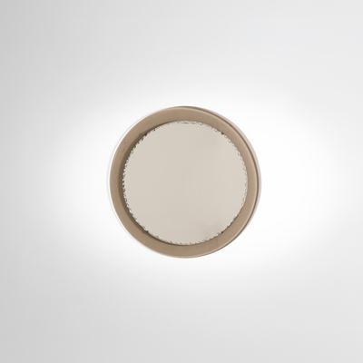 Specchio da parete in vetro fumé e cristallo