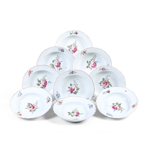 Nove piatti Doccia, Manifattura Ginori, 1780 circa