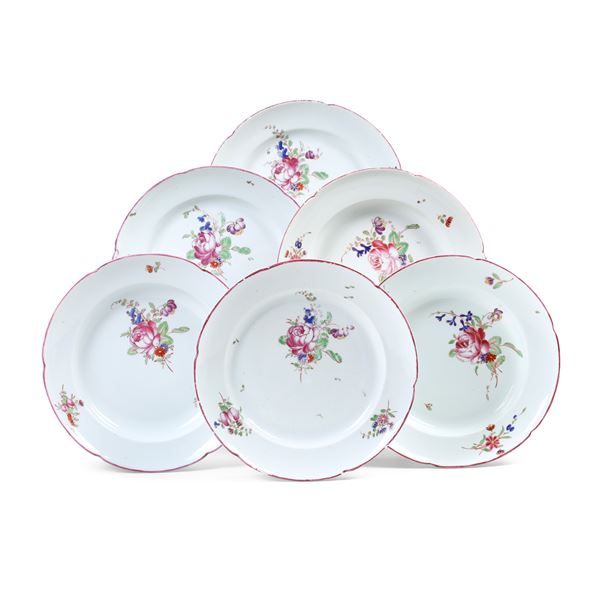 Sei piatti Francia, Manifattura di Niderviller (Mosella), 1774-1779 