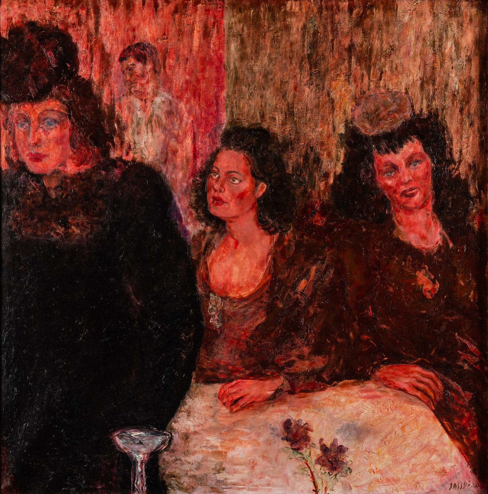 Aligi Sassu - Donne al caffè, olio su tela, 1940