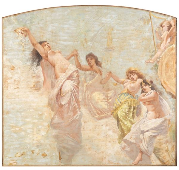 Strappo di affresco di gusto Art Nouveau 