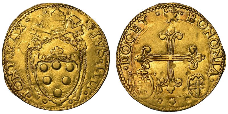 STATO PONTIFICIO. PIO IV (Giovanni Angelo Medici), 1559-1565. Scudo d'oro. Bologna.  - Auction Numismatics - Cambi Casa d'Aste