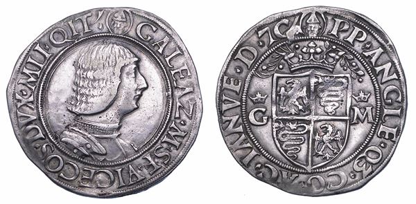 MILANO. GALEAZZO MARIA SFORZA, 1466-1476. Mezzo Testone.