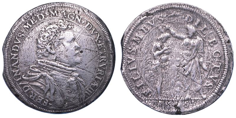 FIRENZE. FERDINANDO I DE' MEDICI, 1587-1608. Piastra 1596 (data poco visibile).  - Asta Numismatica Light - Cambi Casa d'Aste