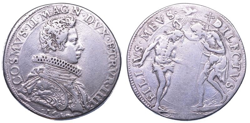 FIRENZE. COSIMO II DE' MEDICI, 1608-1621. Piastra 1610 (data poco visibile).  - Asta Numismatica Light - Cambi Casa d'Aste