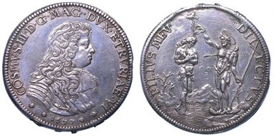 Cosimo III de' Medici, Piastra con Busto Paludato e Corazzato, 1677