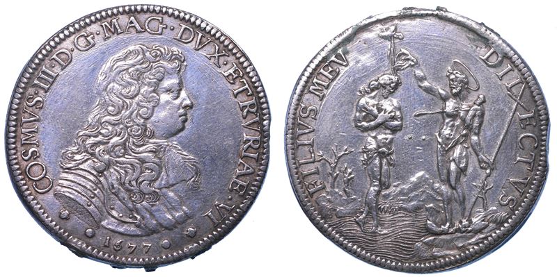 FIRENZE. COSIMO III DE’ MEDICI, 1670-1723. Piastra 1677.  - Auction Light Numismatics - Cambi Casa d'Aste