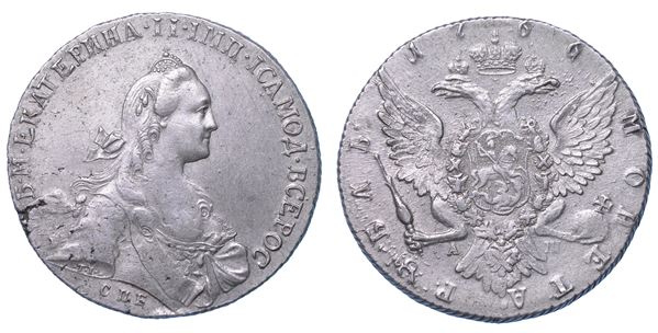 RUSSIA. KATERINA II, 1762-1796. Rubel 1766.