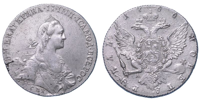 RUSSIA. KATERINA II, 1762-1796. Rubel 1766.  - Asta Numismatica Light - Cambi Casa d'Aste