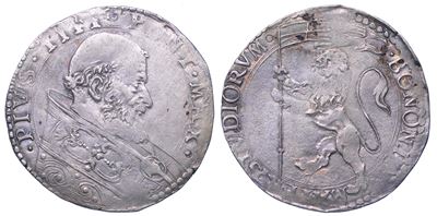 Stato Pontificio, Busto di Pio IV, 1559-1565, Argento, Bologna