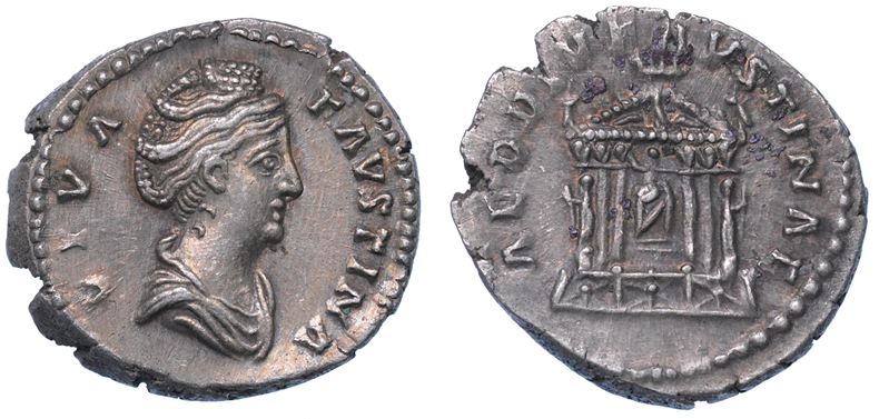 SHIPPING ONLY IN ITALY. FAUSTINA I (moglie di Antonino Pio), + 140/141. Denario. Roma.  - Auction Light Numismatics - Cambi Casa d'Aste